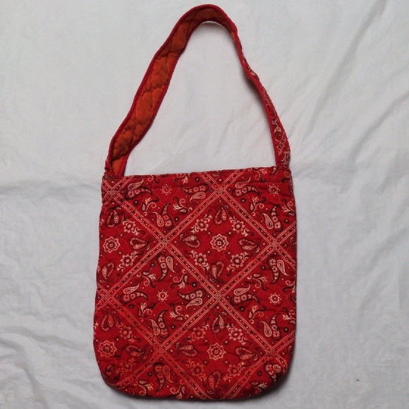 Now! Design San Francisco Vintage 70s Red Bandana Print Hippie Tote Bag - Picture 1 of 7